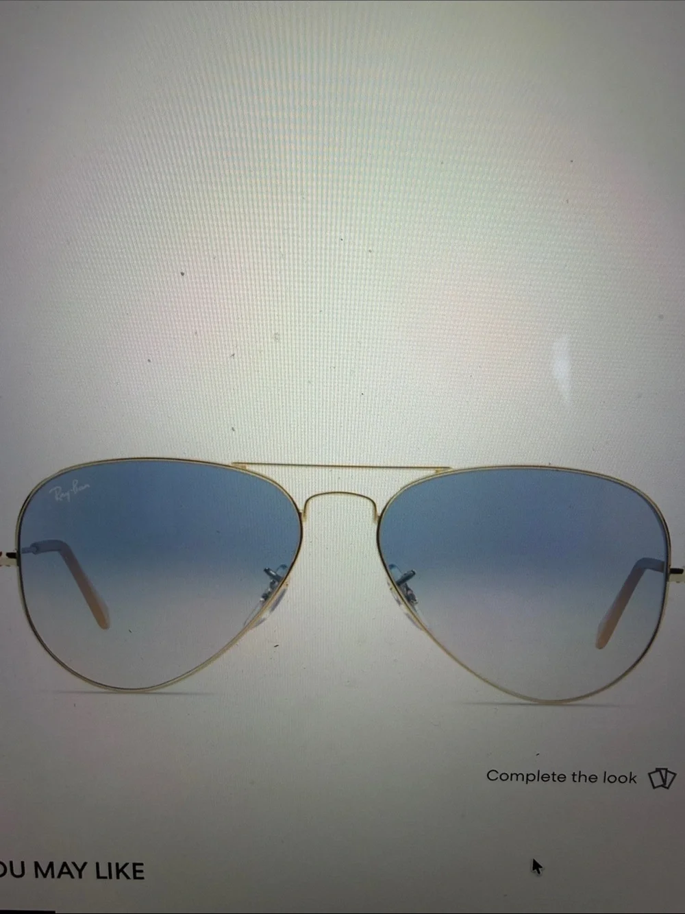 Ray-Ban Aviator Sunglasses with Blue Gradient Lenses and Gold Frame
